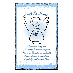 Personalised Christmas Remembrance Candle - Blue Angel Heart